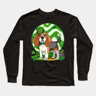 Beagle Leprechaun St Patricks Day Irish Dog Long Sleeve T-Shirt